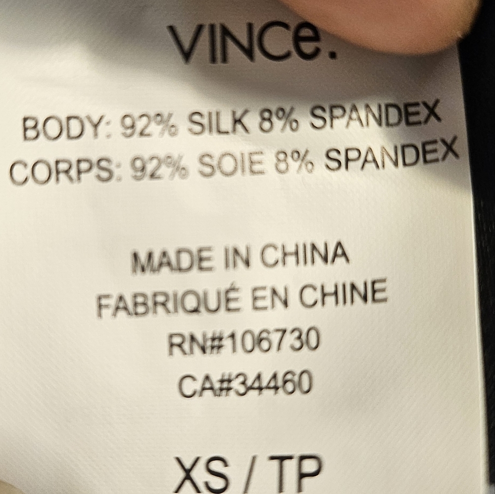 Sheer Vince tunic with ribbed accent trim and longer back, Size XS, full. - Picture 8 of 8